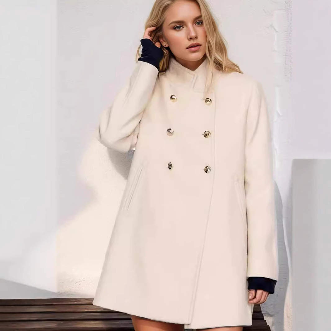 Feminine light luxury winter wool coat autumn and winter luxury women's woolen coat