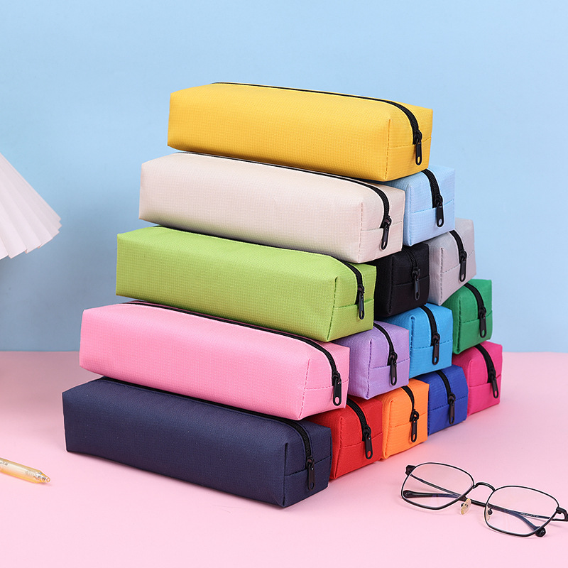 Picture of Simple Large-Capacity Pencil Bag for Boys and Girls, Stain-Resistant Pencil Box, Student Square Pencil Bag, Customized Promotional Pencil Box