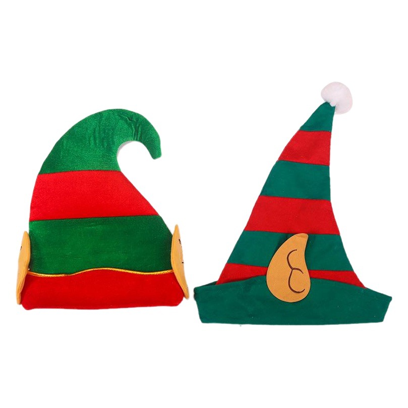 Cross-border new Christmas decoration supplies Christmas elf hat children adult Christmas hat creative cartoon hat