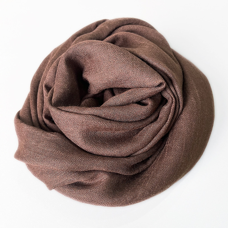 Picture of Solid Color Cotton and Linen Scarf Women's Artistic Sunscreen Scarf Scarf Beach Long Scarf Wholesale Japanese Scarf Advanced Sense