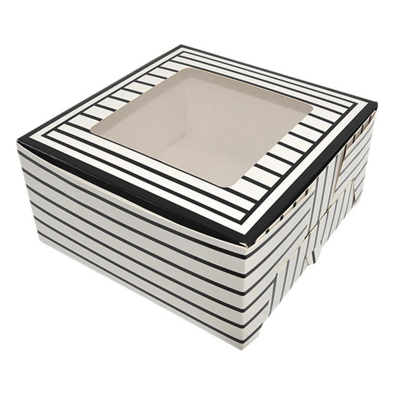 Cake Box Customized Portable Pastry Box Customized Kraft Paper Box Window Corrugated Color Box Baking Packaging Box Customized