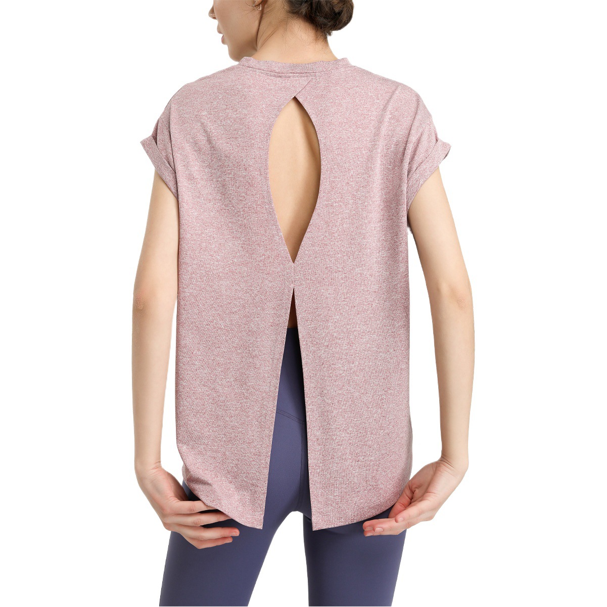 Cross-border fitness short-sleeved T-shirt quick-drying sports blouse summer yoga clothing yoga top running fitness clothing women