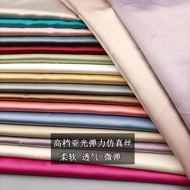 High-Density Matte Elastic Satin Clothing Fabric Shirt Dress Han Dynasty Silk Satin Fabric Background Cloth