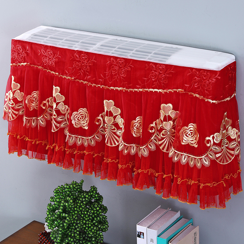 Picture of Wholesale New Wedding Starts Without Taking Off Hanging Air Conditioner Dust Cover 1.5 Hp Air Conditioner Cover Lace Red Air Conditioner Cover