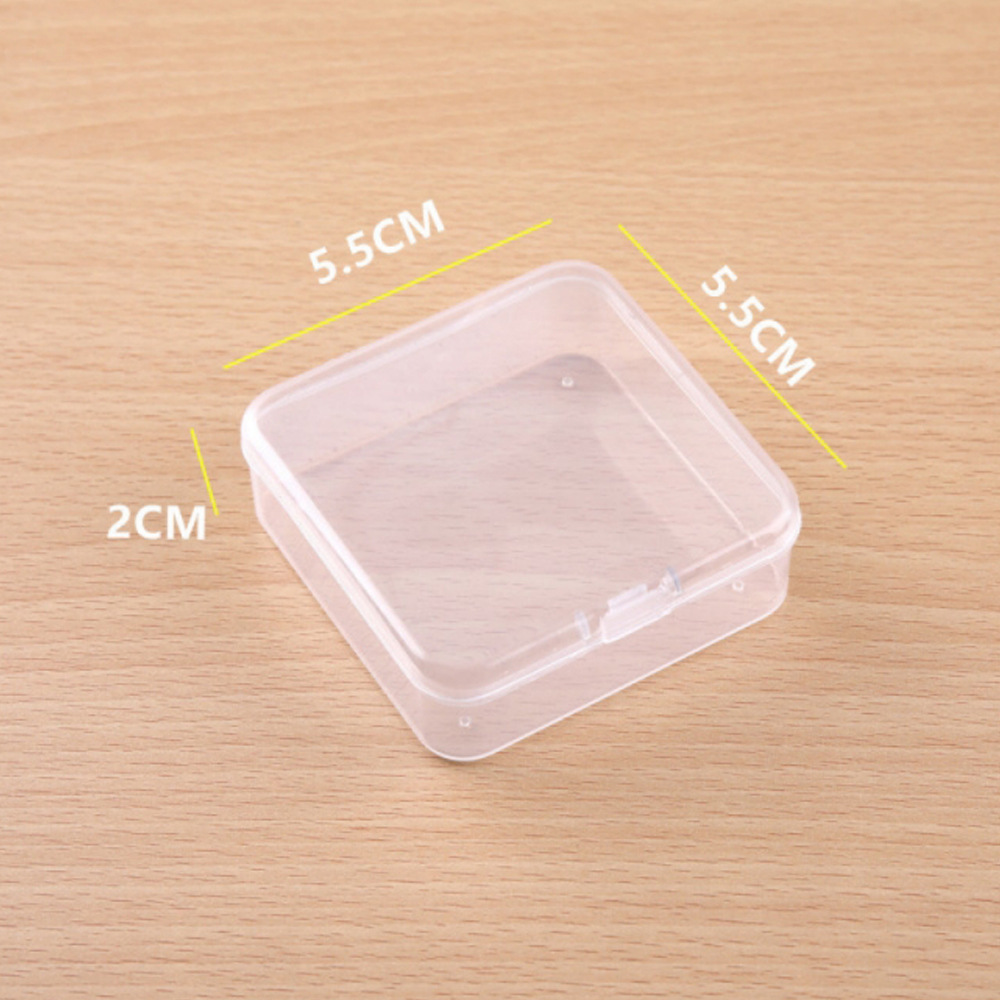 Storage box transparent square box with lid pp plastic box square plastic jewelry box parts packaging mini