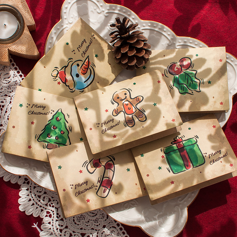Picture of Senyu Leaf Vintage Christmas Greeting Card suit Blessing Business Confession Christmas Eve Holiday Simple Small Fresh Greeting Card