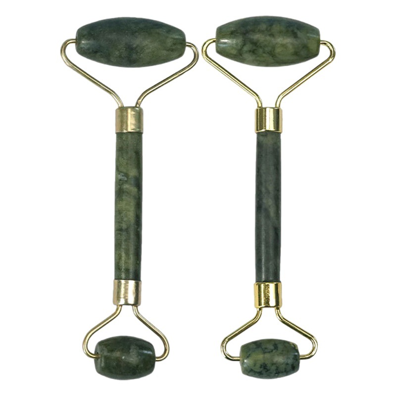 Cross-Border Jade Roller Massager Xiu Jade Heart-Shaped Scraper Set Face and Neck Massage Double-Headed Roller Stick