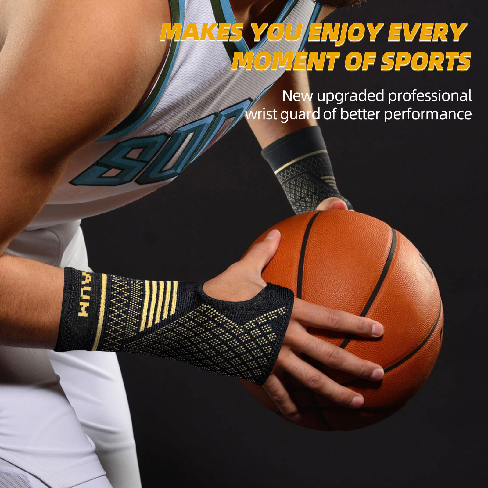 Outdoor Cycling Copper Fiber Wrist Bracer Copper Ion Wrist Protection Copper Wrist Compression Sleeve Comfortable Breathable Palm Guard