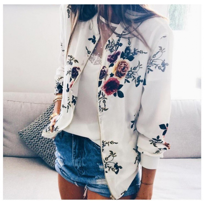 Picture of ebay AliExpress wish2023 Spring and Autumn New Fashion Printed European and American Zipper Winter Long Sleeve Coat Women's Jacket