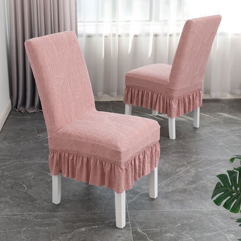 Picture of Four Seasons Universal Household Dining Table Chair Cover Chair Cover Light Luxury Hotel Restaurant Jacquard Skirt Elastic Chair Cover Simple