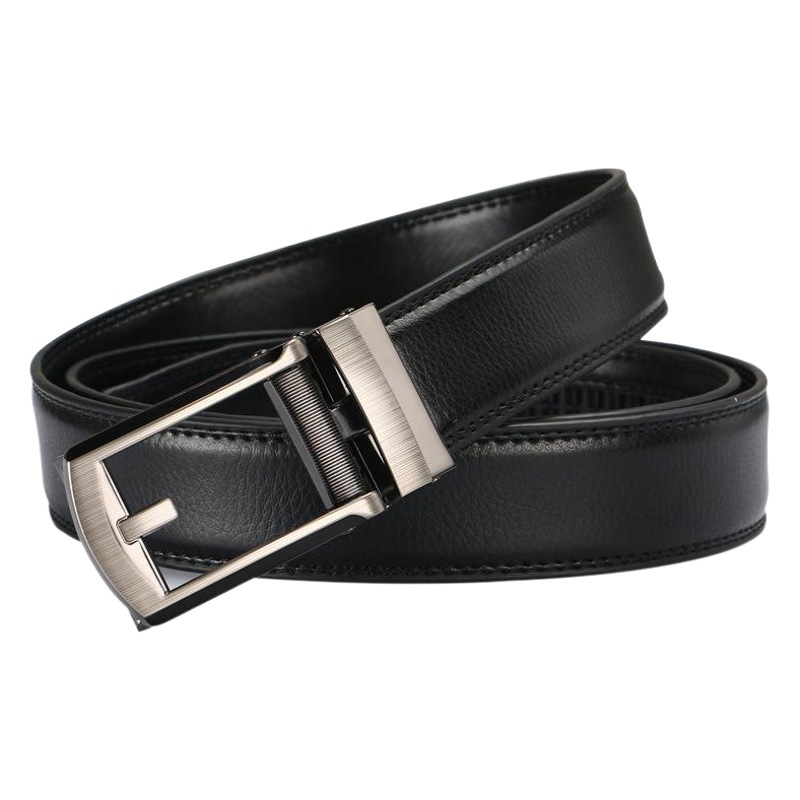 3.1cm foreign trade two-layer cowhide anti-buckle belt automatic buckle belt men's European and American special belt