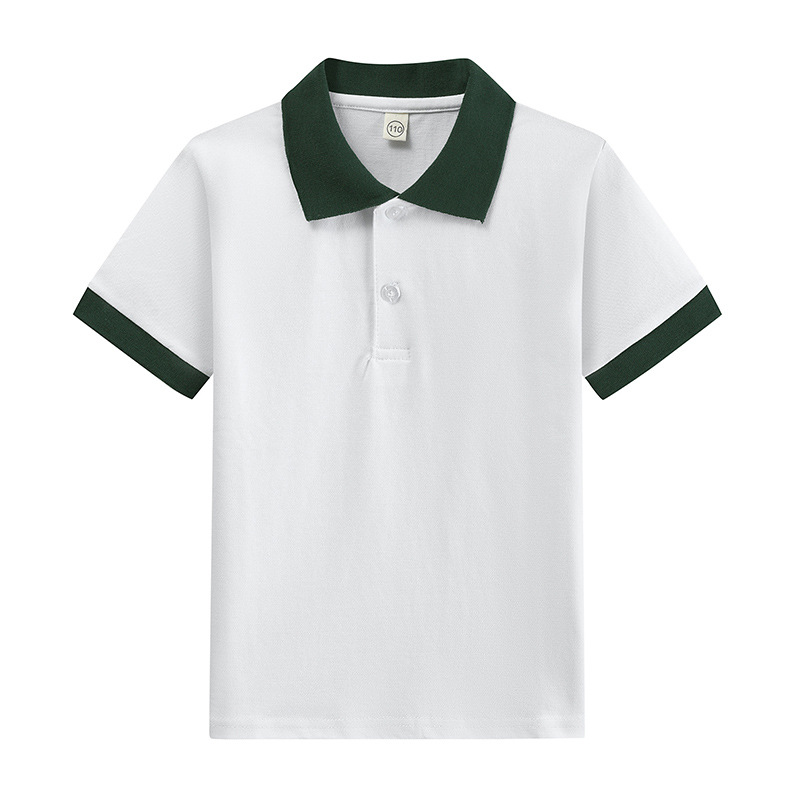 Picture of kids Children's T-shirt Long Sleeve Cotton White Lapel Polo Shirt for Boys and Girls Elementary School Students Middle and Large Children's School Uniform
