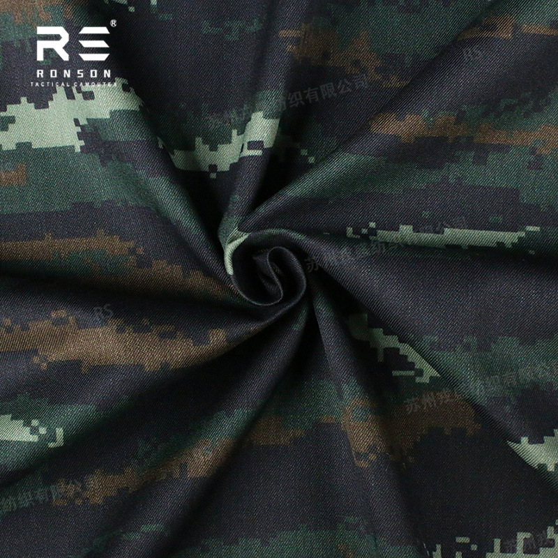 Picture of Rongsheng 16 Domestic Tiger Spot Summer Camouflage Polyester Cotton Containing Conductive Silk Anti-Infrared Cloth Garment Hats Fabric