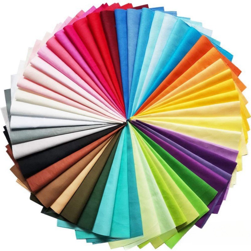 Cross-border foreign trade hot sale cotton twill solid color series cloth pure cotton plain color cloth cloth group 50 pieces in stock