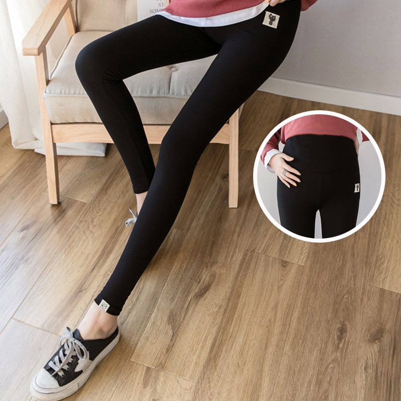 Picture of Pregnant Women's Leggings Autumn and Winter Clothing Exterior Wear Velvet Thickened Pants Belly Warm Pants Silver Fox Velvet Pencil Pants for Pregnant Women