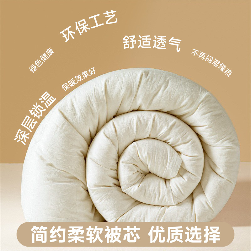 Quilt Summer Household Double Solid Color Simple Bedding Dormitory Single Bed Supplies Thickened Warm Soybean Quilt Core