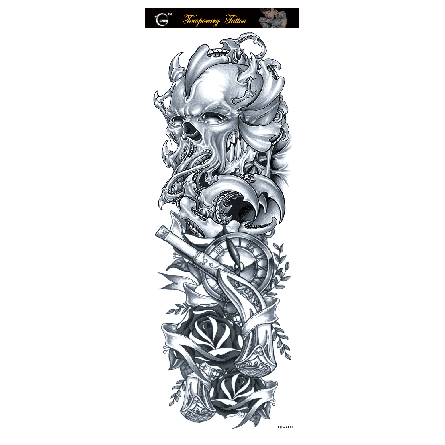 Picture of Large Flower Arm Tattoo Sticker Full Arm Waterproof Tattoo Temporary 400 Optional Full Arm Tattoo Sticker