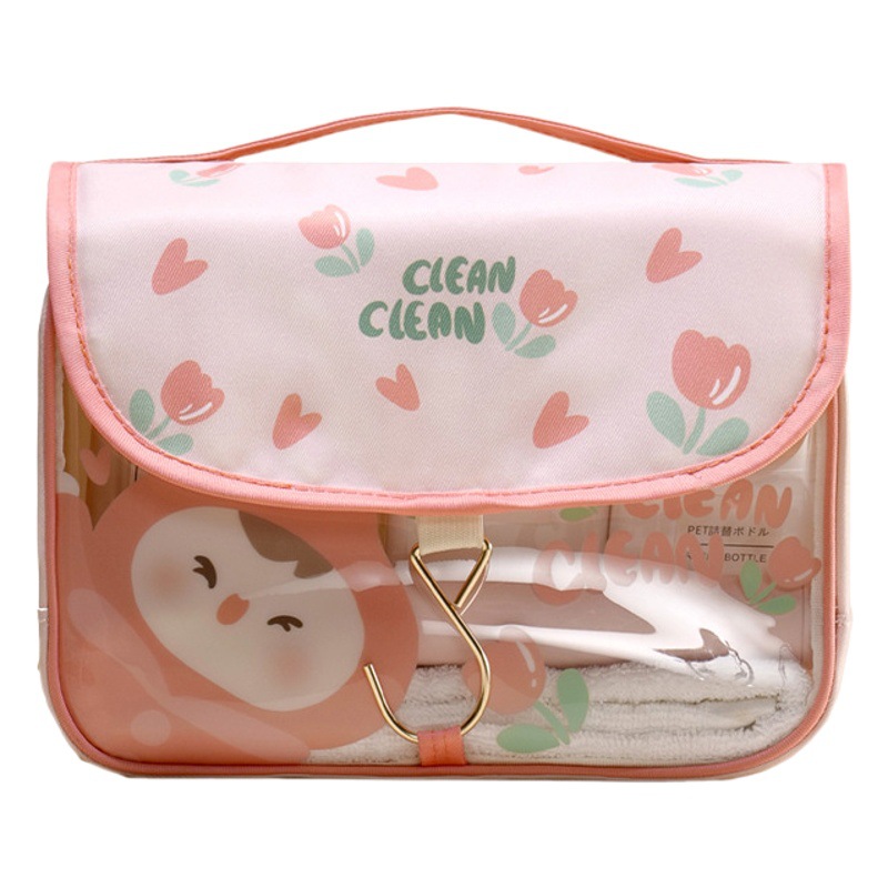 Portable Hook Wash Bag Large Capacity Waterproof Cartoon Cosmetic Bag Travel Convenient Cosmetic Storage Bag
