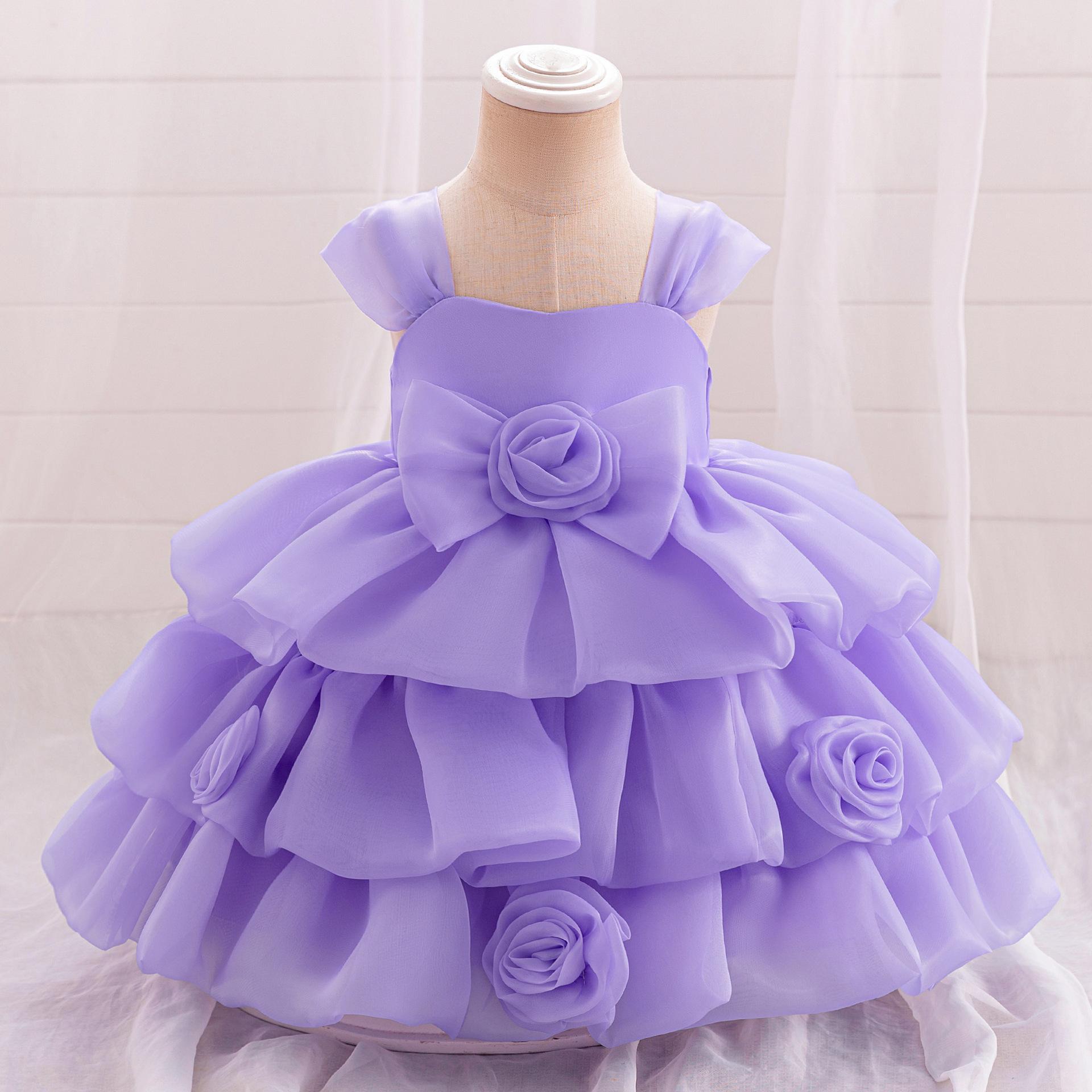 Picture of Toddler's Year-old Dress Baby's Year-old Dress Flower Girl's Wedding dress Girl's Puff Cake Dress