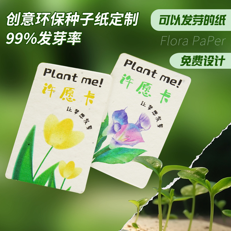 Wish Card Seed Paper Customized Student Handmade DIY Wish Greeting Card Educational Arrangement Decorative Card Paper for Sprouting