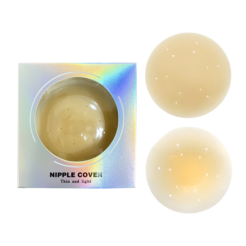 Picture of New breathable invisible black Technology anti-bump thin breast stickers seamless thin areola stickers solid silicone chest stickers