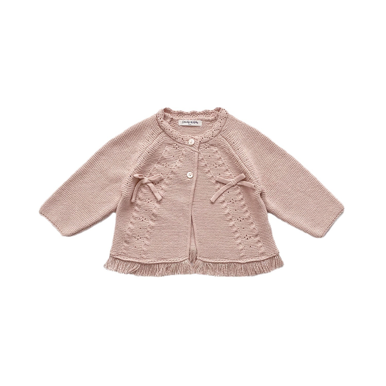 Picture of Cutemily Autumn and Winter Cross-border Girls' Crewneck Cardigan Tassel Sweater Women's Baby Cute Nordic Sweater Coat