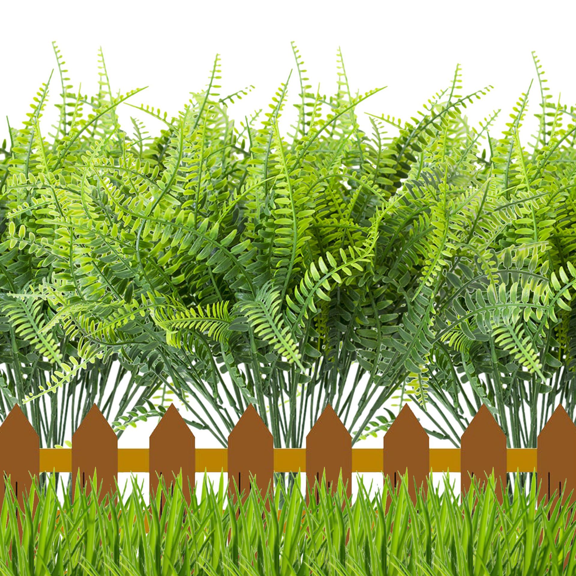 Picture of Artificial flowers seven-pronged Persian grass leaves Boston ferns ferns indoor and outdoor flowers