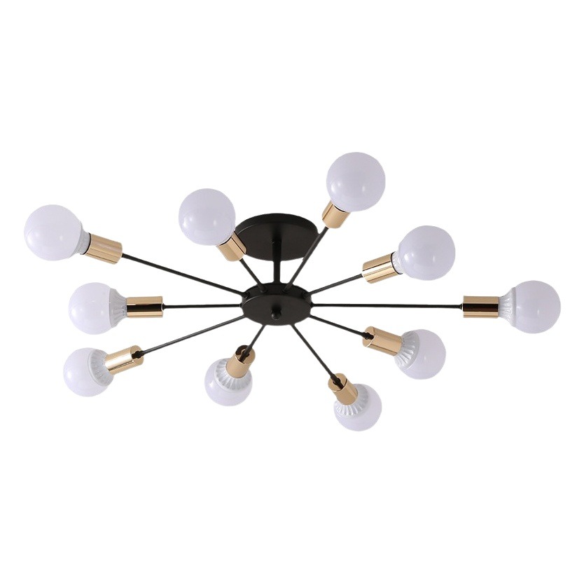 Nordic Creative Personality Iron Lamps Study Lamp Simple Modern Living Room Bedroom Study Homestay led Ceiling Lamp