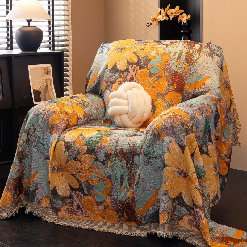 Retro American Style Single Sofa Cover Cloth All-inclusive Sofa Towel Advanced Sense Four Seasons Universal Single Sofa Cushion Cover