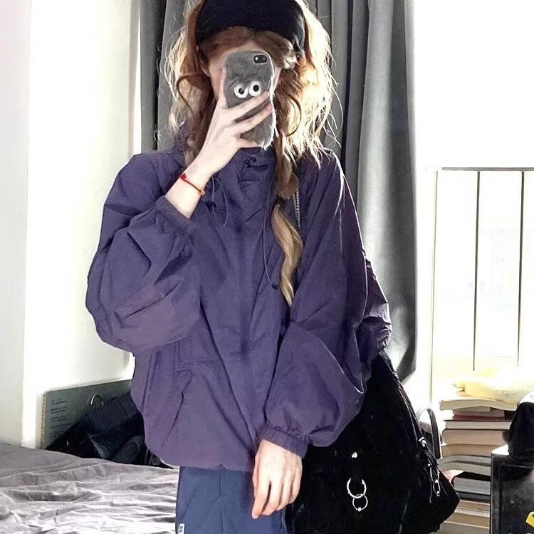 Workwear Jacket for Women 2025 New Neutral Style Sun Protection Clothing for Women Outdoor Sports Jacket Sun Protection Clothing Hooded Korean Style