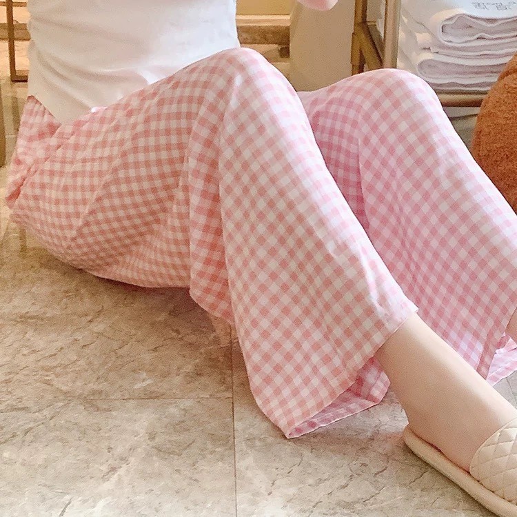 Sweet Spring and Summer Outer-Wearing Cartoon Pajama Pants Home Clothes Loose Thin Printed Cute Korean Style Walking Pants Cotton Sense