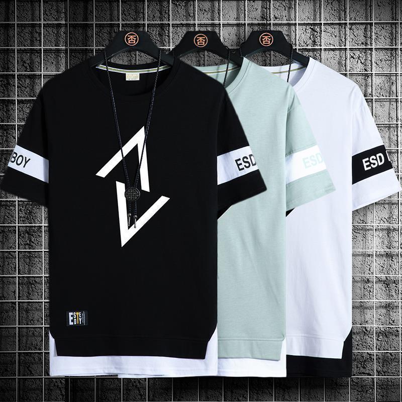 Summer Short-sleeved T-shirt Men's Trendy Brand 2023 New Half-sleeved Men's T-shirt Trendy Handsome Student Loose Clothes T