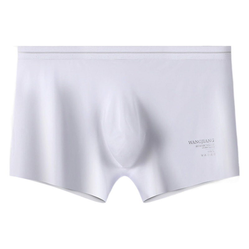 2022 New One-piece Ice Silk Men's Underwear Seamless Boxers 3D Punch One-piece Slim Breathable Cool