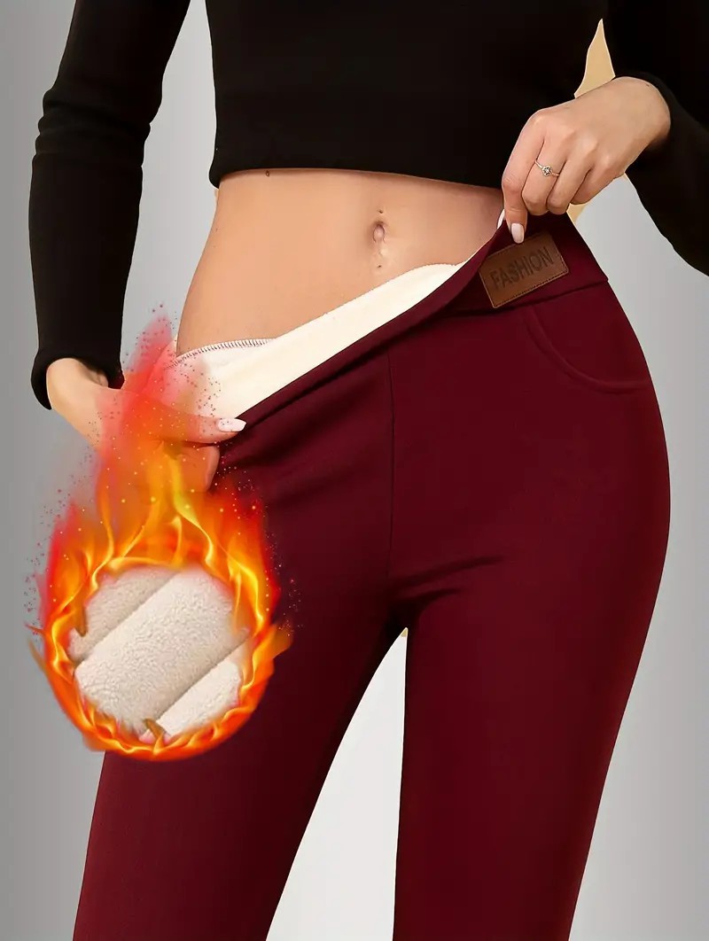 Cross-Border Specially Designed for Velvet High-Waisted Leggings with Pockets, Butt Lift, Shaping Abdominal Compression, Warm and Cold-Proof Yoga Pants