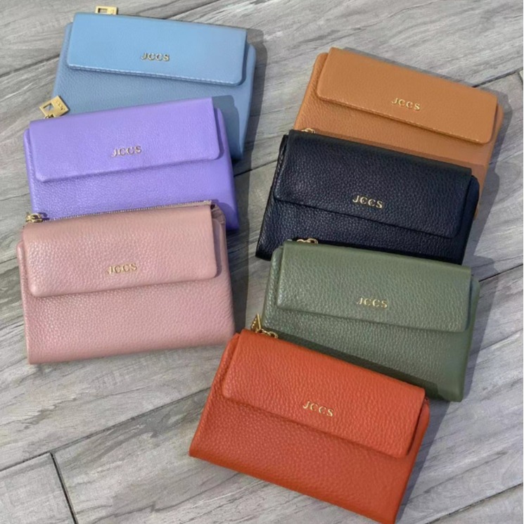 New Genuine Leather Folding Wallet Business Commuter Women's Two-fold Wallet Unisex Cowhide Short Clip Middle Clip