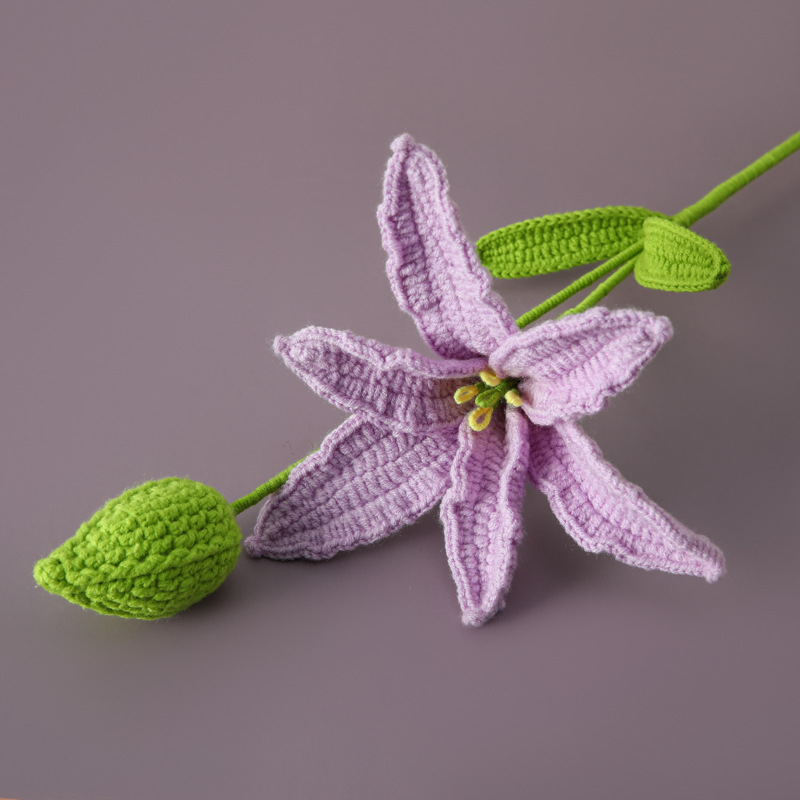 Picture of Centennial Haohe Handmade Crochet Flower Bud Large Lily Flower Branch Home Decoration Simulation Flower Decoration Immortal Lily Flower