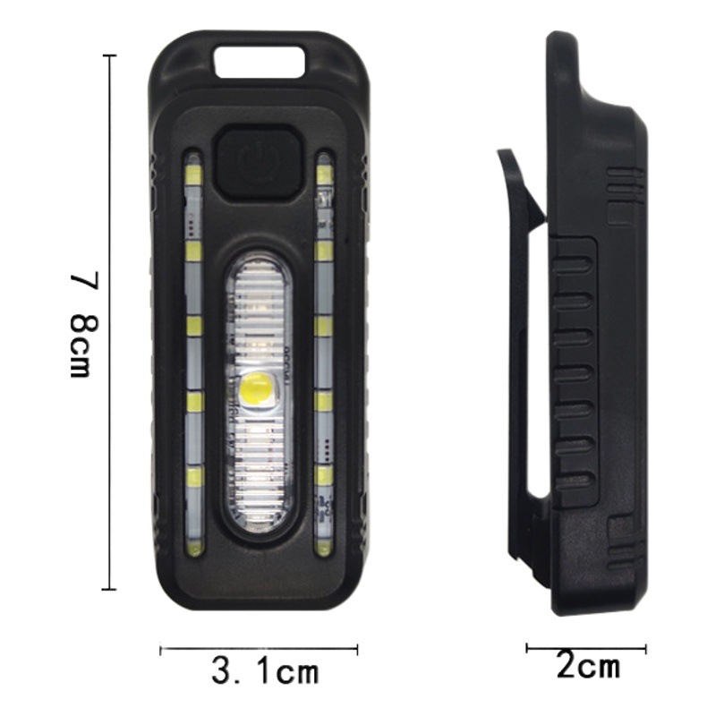 Cross-border new multi-function bicycle lights Type-c charging red and blue dimming warning lights outdoor running clip lights