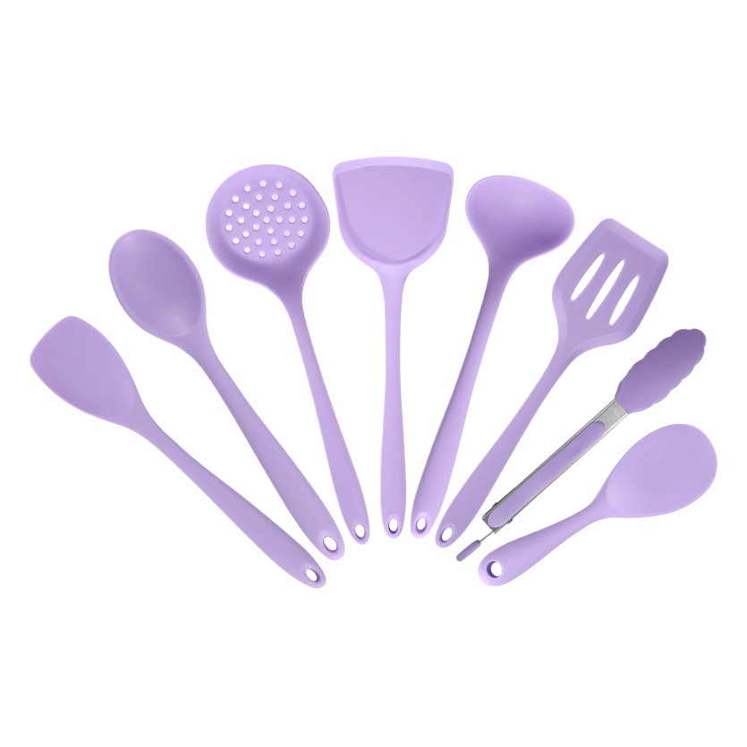 Silicone kitchenware 8-piece shovel Spoon soup spoon suit non-stick pan special cooking small pot shovel spoon kitchenware supplies