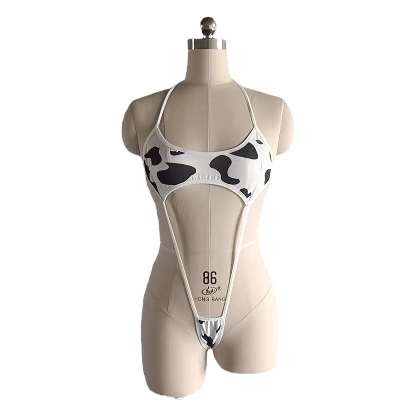 Yi Jin Sexy Underwear Secondary Costume Cute Polo Dot Cow Sexy Lace-Up Swimsuit Split Bikini
