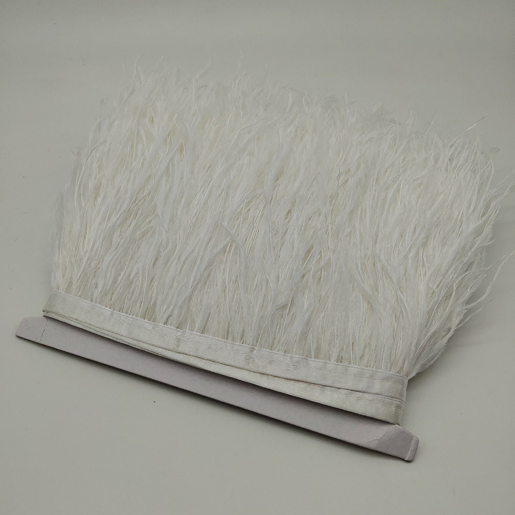 in stock supply 10-15cm ostrich feather cloth lace feather cloth with DIY feather clothing accessories
