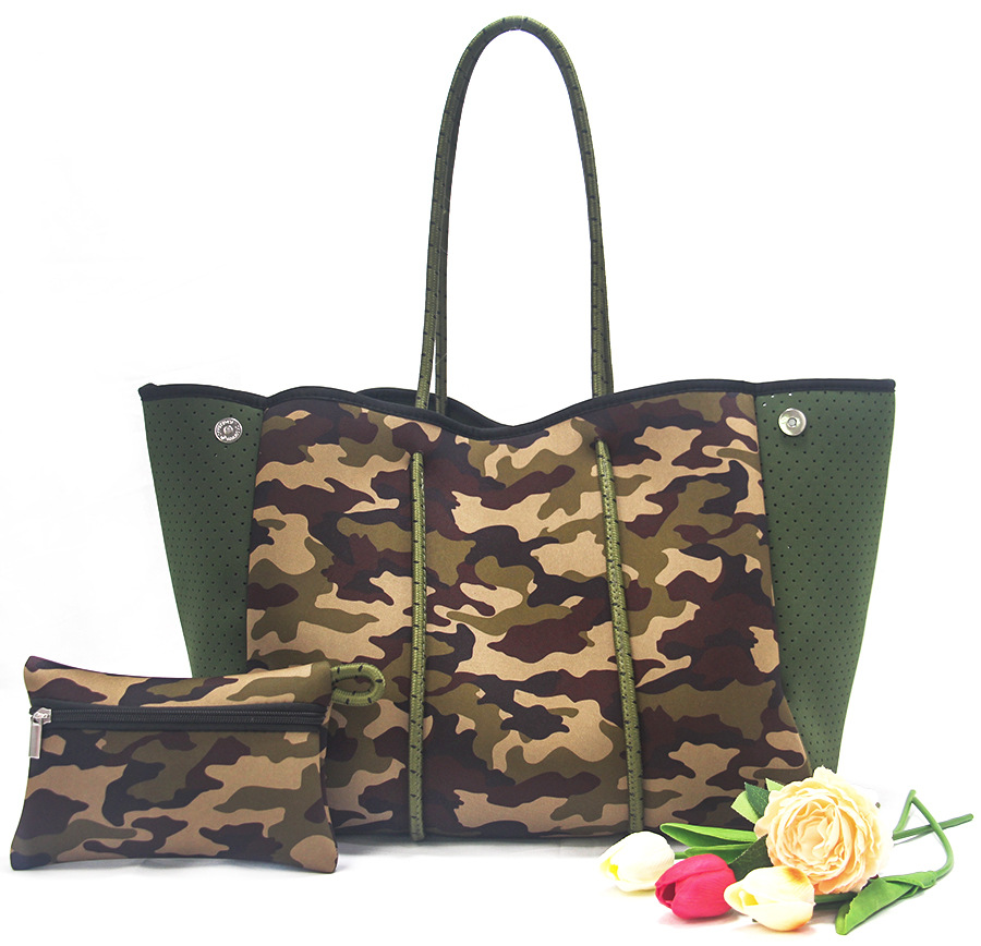 Picture of Diving Material Perforated Beach Bag European and American Fashion Portable Shoulder Strap Mother Bag Outdoor Casual Bag Portable Women's Bag for Women