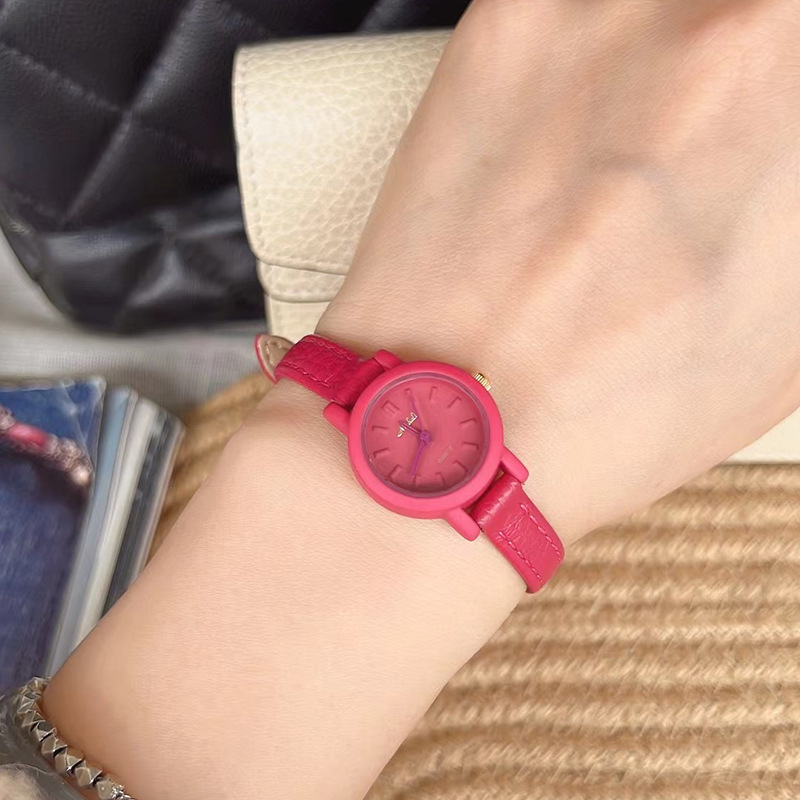 Melissa Mishali New Fashion Disc Color Belt Women's Watch Small Dial Candy Color Live Same Style