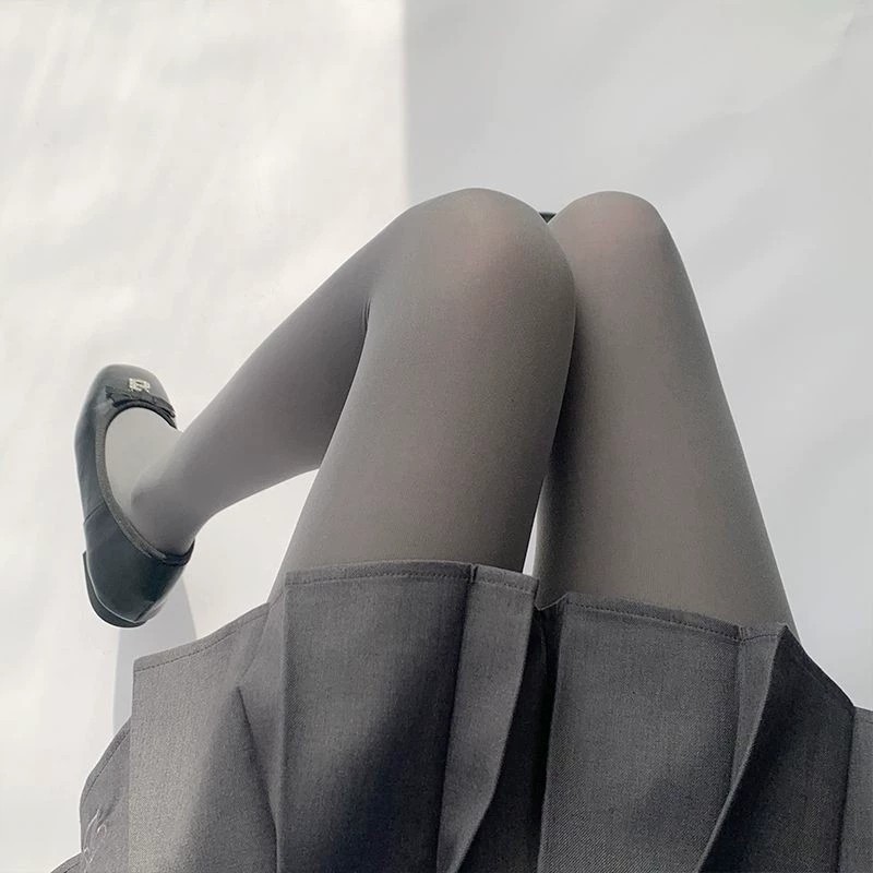 Night exercise room gray pantyhose spring and autumn light gray socks women's Japanese college style jk leggings slim stockings