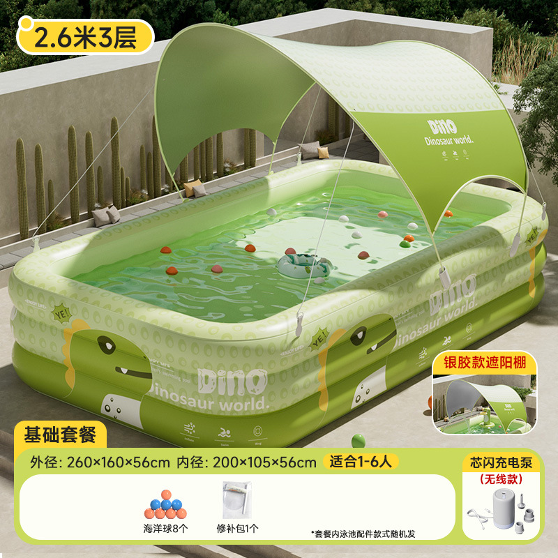 Picture of Jiashu Swimming Pool Home Outdoor Large Inflatable Pool Thickened Plastic Baby Baby Children Inflatable Swimming Pool
