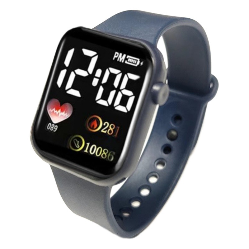 Cross-Border Led Square Student Digital Watch Couple Waterproof Digital Touch Screen Sports Bracelet Douyin Face Single Delivery