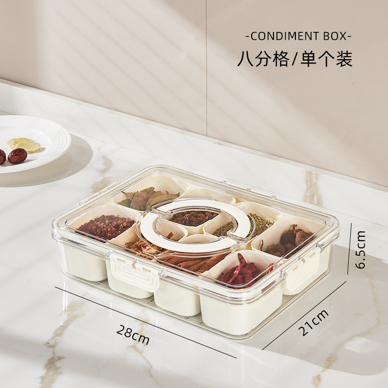 Picture of Cross-border Food Grade Sealed Fruit Salad Preservation Box Bento Box Eight-compartment Storage Box Portable Refrigerator Storage Box