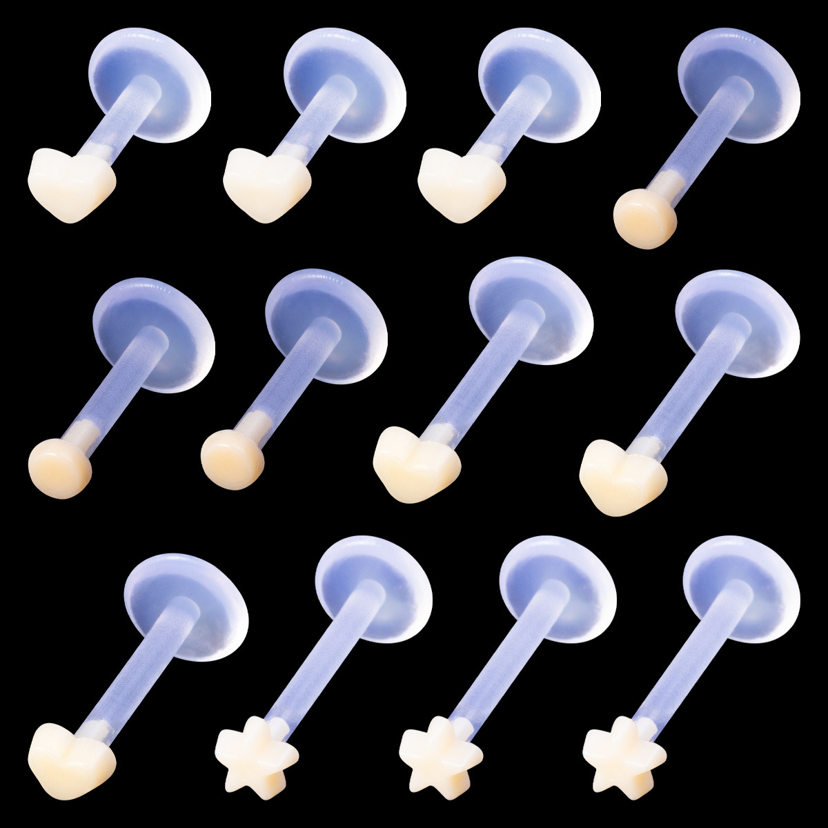 1 flesh-colored transparent invisible insert lip nail earring nose nail lip nail acrylic wine nest nail 6/8/10/12mm