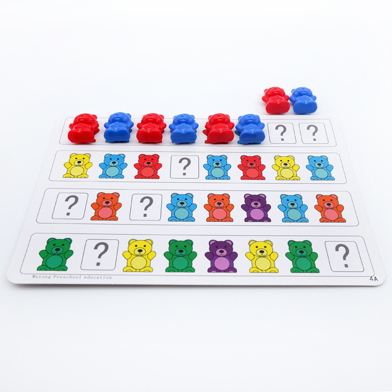 Picture of Foreign Trade Rainbow Digital Bear Toy Montessori Enlightenment Mathematics Weight Bear Early Education Kindergarten Counting Early Education Teaching Aware