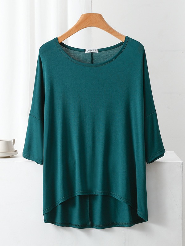 Modal short-sleeved T-shirt women's summer New loose slimming top Western style thin fashion T-shirt batwing shirt fashion