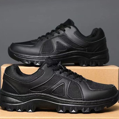 Cross-border spring new mountaineering training shoes mesh breathable black soft bottom physical fitness running outdoor casual shoes wholesale